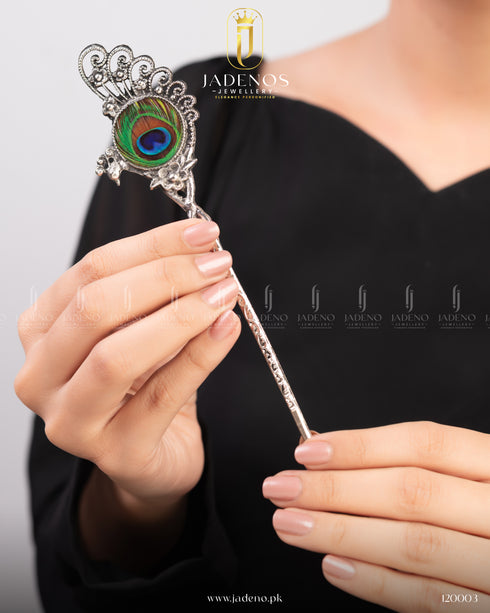Retro Oxidised Silver Hair Bun Stick